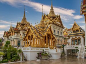 A view of the Grand Palace in Bangkok, Thailand, an iconic landmark featured in the Thailand tour package.